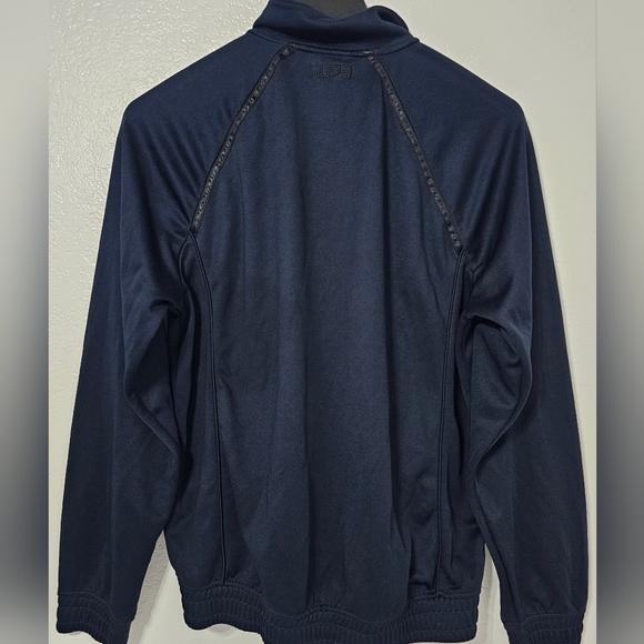 HUGO Boss Navy Zip Track Jacket Mens Medium Minimalist Designer Athleisure - Picture 2 of 9